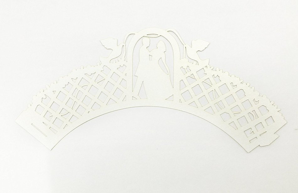 HUAL Cupcake Wrappers 50 Filigree Artistic Bake Cake Paper Cups Marry Lace Laser Cut Liner Baking Cup Muffin Case... N4