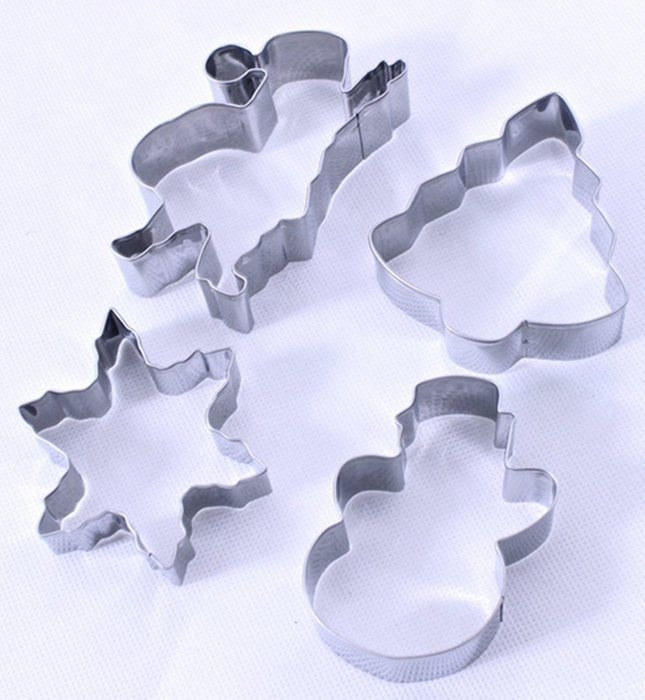 4pcs/lot Cut stainless steel cake mould Christmas cookies baking tools mould