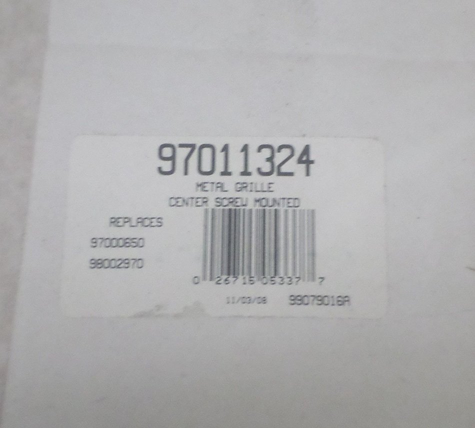 Broan Bathroom Vent Grille 97011324 N3