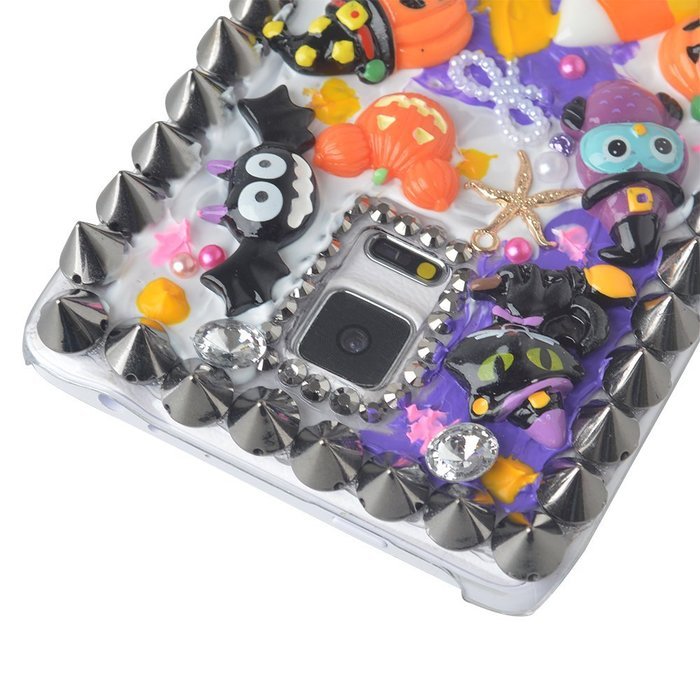 Halloween Theme Phone Case for Samsung Galaxy Note 3,Yaheeda 3D Handmade Rivets Pumpkin Demon Cartoon Design Clear... N5