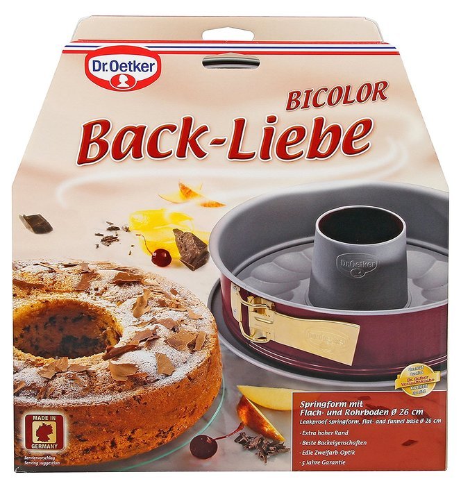 Dr.Oetker Spring form "Back-Liebe" With Flat-And Tubular Base, O10.24", Red-Silver