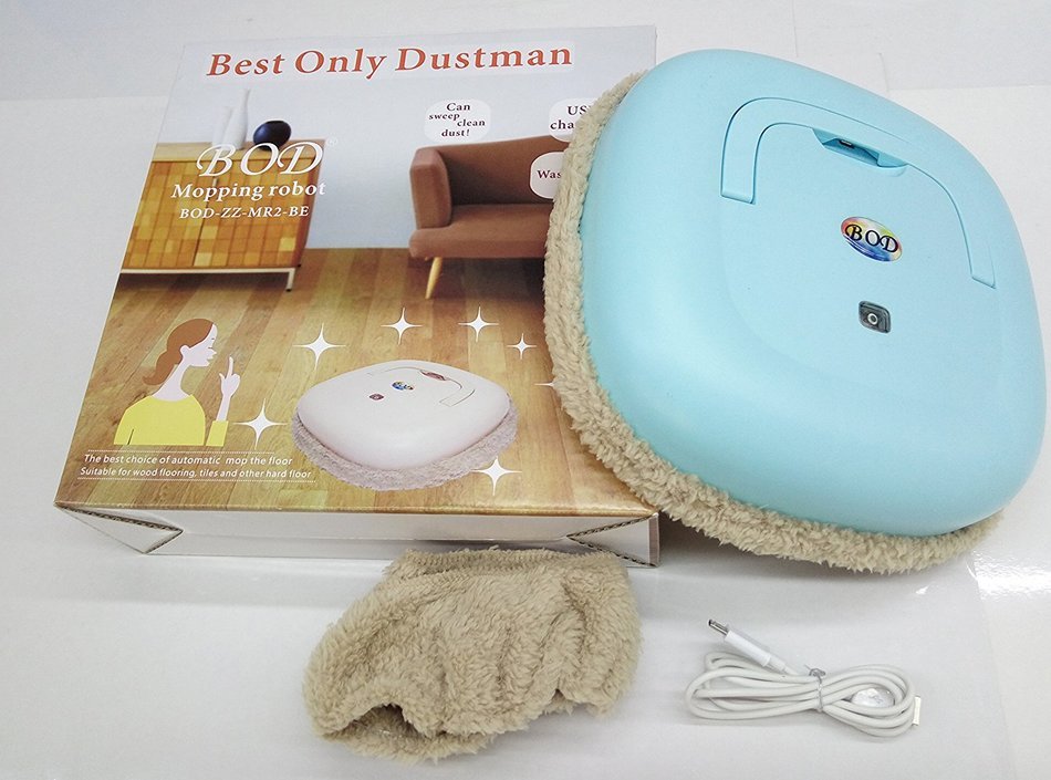 Mopping Machine Remote Control, Self Charge Wet / Dry Cleaner Vacuum Cleaning Robot Cleane Blue