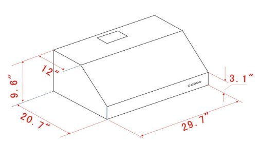 K-star K1032 Under Cabinet Range Hood 30-inch