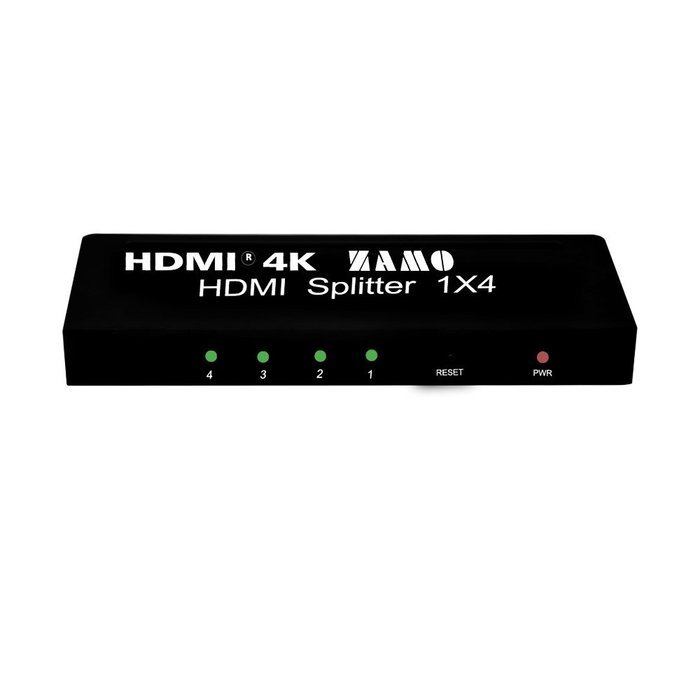 ZAMO 1x4 4 Ports Hdmi Powered Splitter for Full Hd 1080p & 3d Support (One Input to Four Outputs) N7