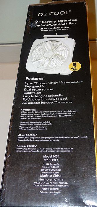 O2-Cool Charcoal 10" Indoor/Outdoor Fan N3