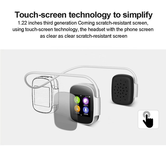 Erasky 26MM HIFI MTK2502 CPU Touch screen A8 intelligent motion pedometer Sport wireless Bluetooth Headset Support...