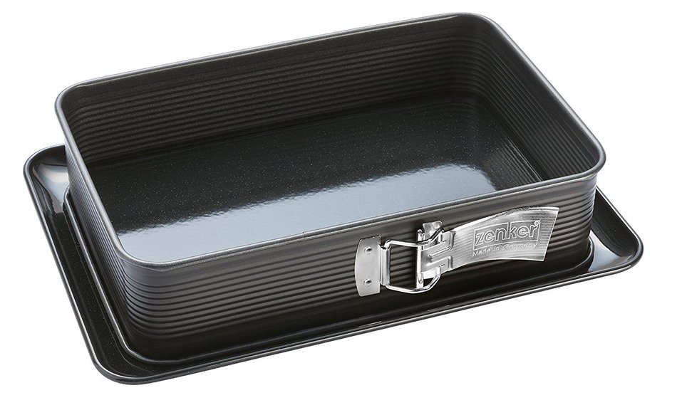 Zenker 7021 Rectancular "Deluxe" Springform, Black/Metallic, 12.60 x 8.86 x 2.76"