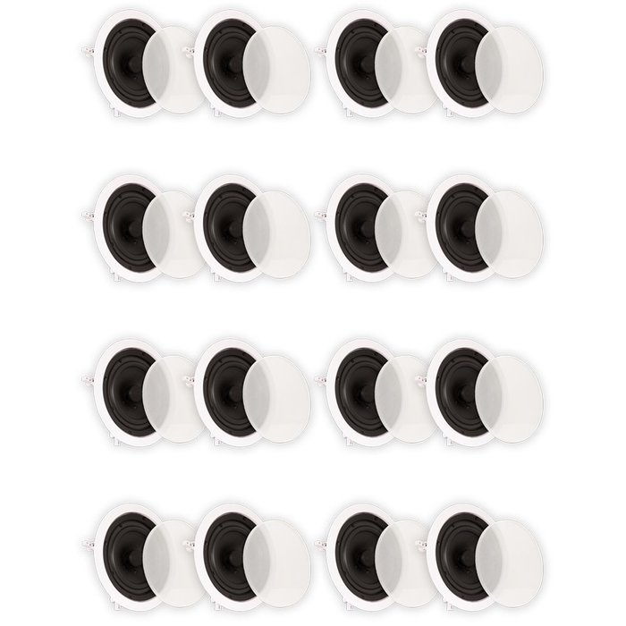 Theater Solutions TS65C In Ceiling 6.5" Speakers Surround Sound Home Theater 8 Pair Pack N3