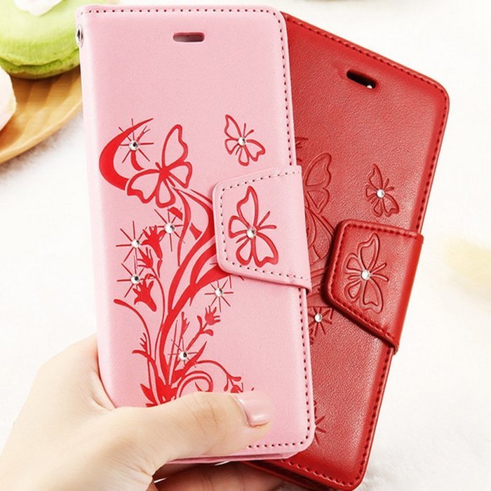 iPhone 6/6S 3D Handmade Diamond Case-Auroralove Gold Bling PU Leather Lovely Dandelion Credit Card Kickstand Flip... N6