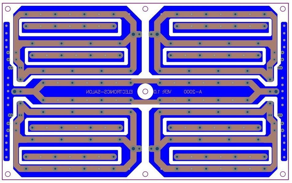 Electronics-Salon 1PCS Capacitor Filter Bare PCB, Support 48pcs D18mm Electrolytic Capacitors.