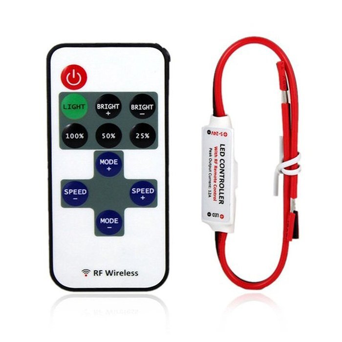 RioRand&reg; 12V RF Wireless Remote Controller Switch Dimmer for Mini LED Strip Light