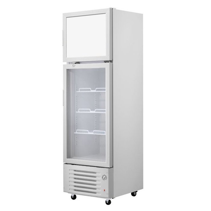 318 Liter Double-Temperature 2 Doors Commercial Refrigerator Merchandise Top Freezer & Milk Beer Soda Beverages... N2