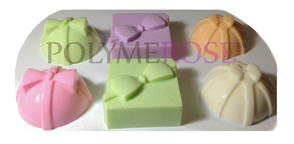 Silicone GIFTS Cake Baking Pan for Baking and for Crafts. 6 Cavity Mold- Silicone by Polymerose T.M. N4