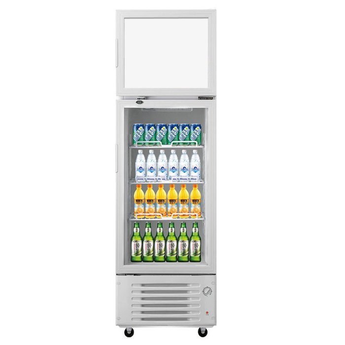318 Liter Double-Temperature 2 Doors Commercial Refrigerator Merchandise Top Freezer & Milk Beer Soda Beverages... N3