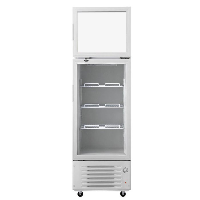 318 Liter Double-Temperature 2 Doors Commercial Refrigerator Merchandise Top Freezer & Milk Beer Soda Beverages... N4