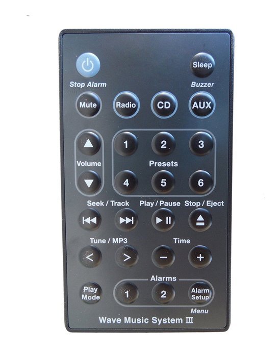 Black Replacement Remote Control for Bose Wave Music System III
