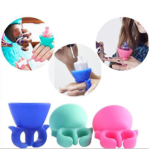 SymWell(TM) new arrival 1pc portable woman lady girls Silicone Finger Wearable Nail Polish Holder Display nail... N4