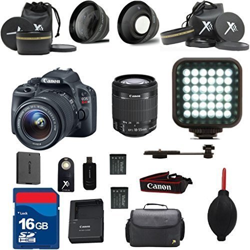 Canon Rebel SL1 DSLR Camera Body 18-55mm IS STM Standard Lens Premium Bundle with + Rechargeable LED Light + Great...