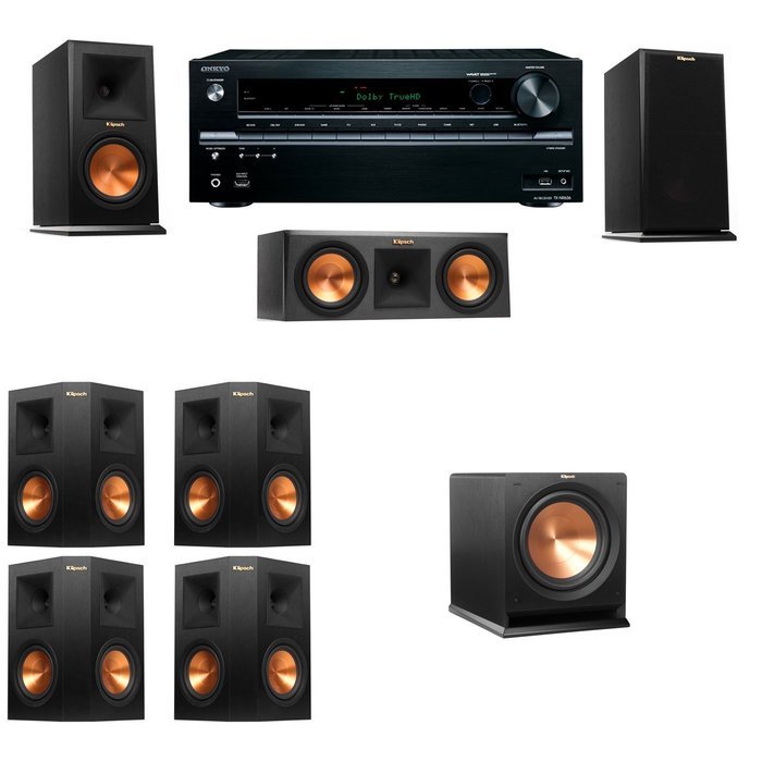 Klipsch RP-150M-E Monitor Speaker 7.1 R112SW Denon AVR-X2100W