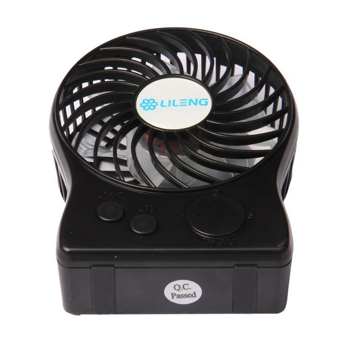 iKKEGOL Mini Portable Wireless Rechargeable Super Strong Wind Fluorescence Cooling Desk Fan - 3 Mode Wind Speed... N16