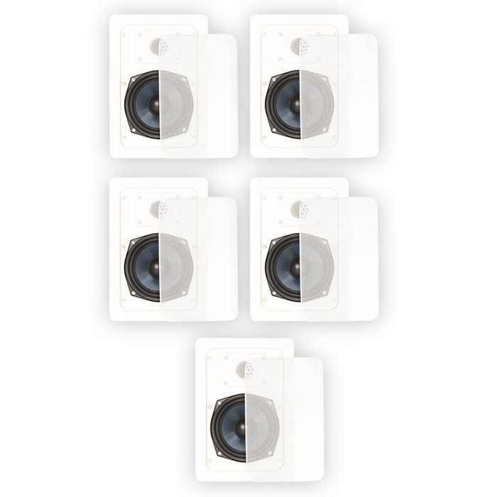 Blue Octave BDW52 In Wall Speakers 2 Way Home Theater Surround Sound 5 Speaker Set