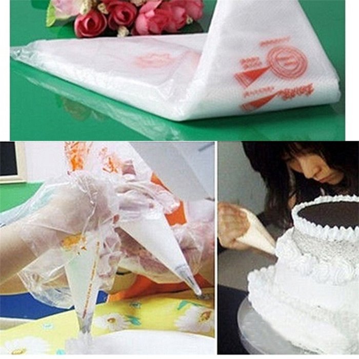 Puraid(TM) New arrival 100PCS/bag Disposable Piping bag Icing Nozzle Fondant Cake Decorating Pastry Tips Tools...