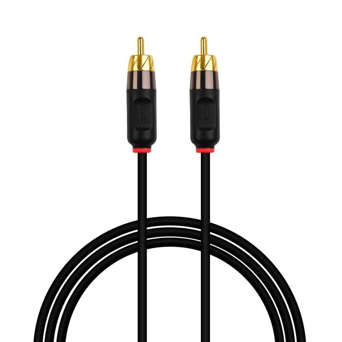 RCA Cable, iXCC 2pc 6ft Dual Shielded Gold-Plated RCA Male to RCA Male Stereo Audio Cable Connectors N4