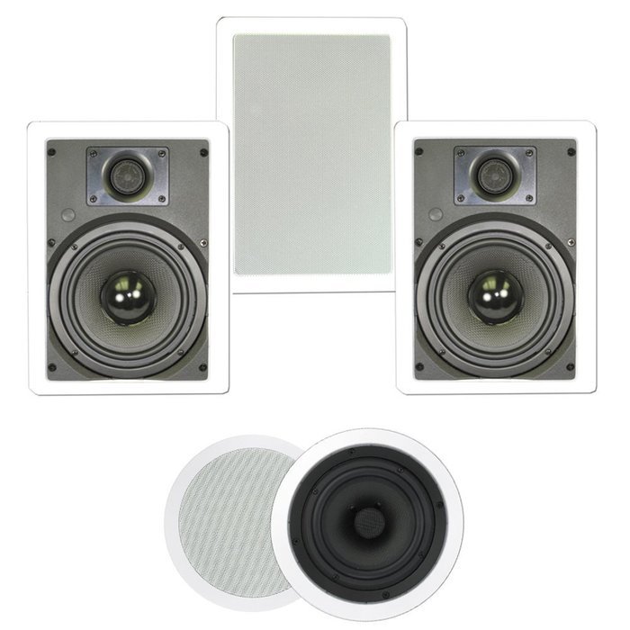 Theater Solutions TS-85 1250 Watt 5CH 8" In-Wall/Ceiling Home Theater Speaker System N3