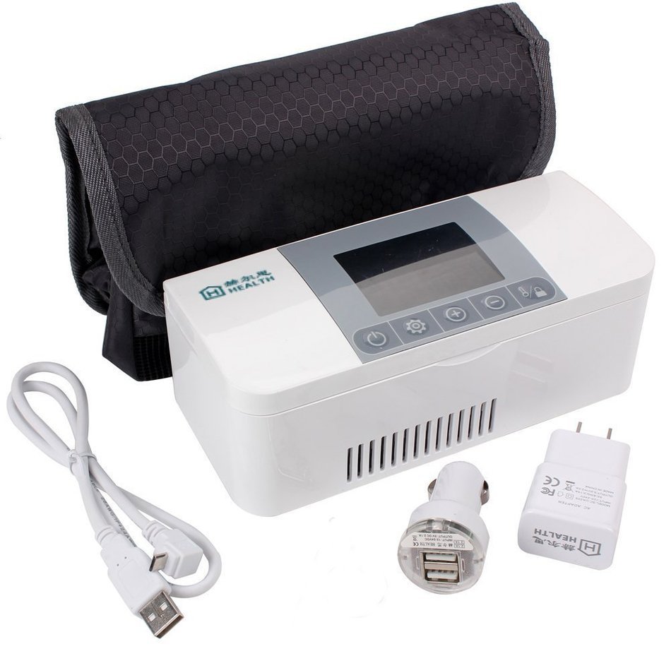 P&R Portable Insulin Cooler 2-8&deg;C Refrigerated USB Small Box Drug Reefer Car refrigerator N4