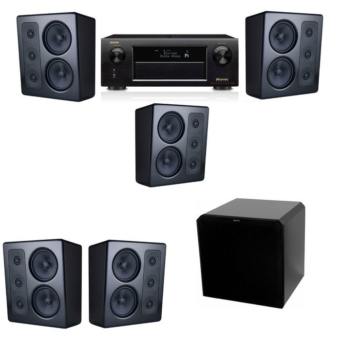 M&K Sound MP300 Monitor Speaker 5.1 HRS12 Denon AVR-X5200W
