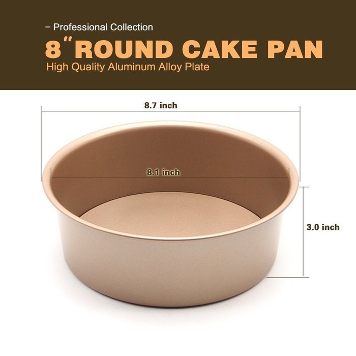 Hiltow Non Stick Round Cheesecake Pan with Removable Bottom ,Heavy-gauge Steel(8 by 3-Inch) N5