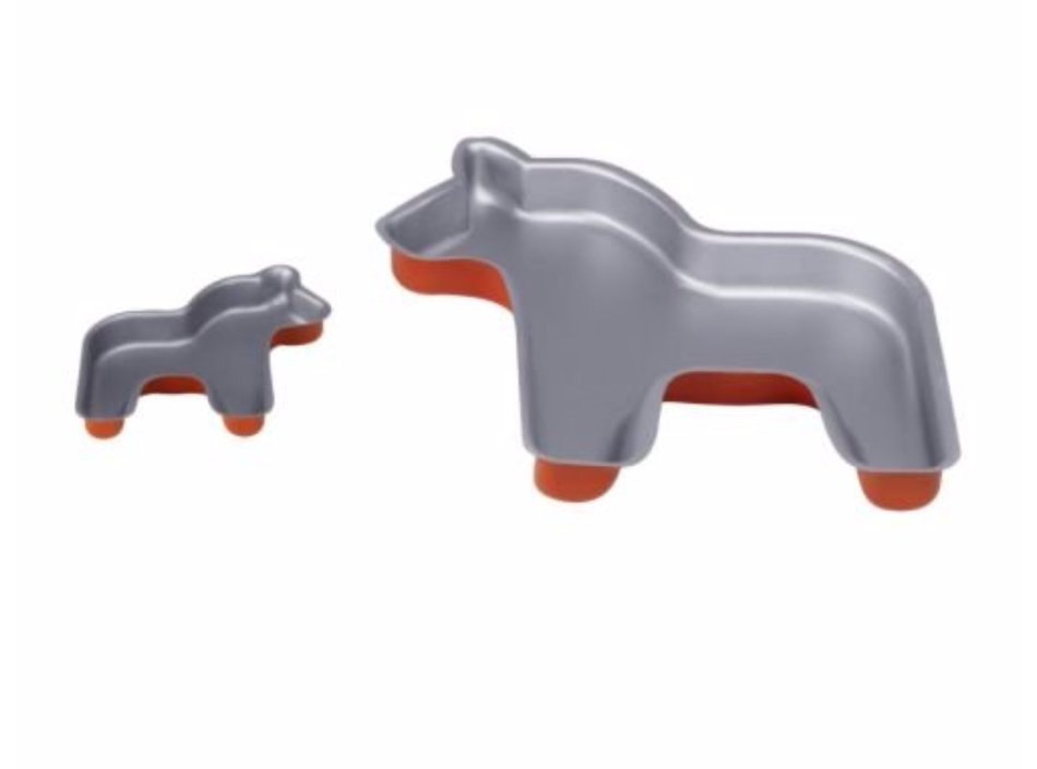 IKEA 2 pc Horse Equestrian Baking Tin Mold Form Cake Pastry Jello Shots Bar Teflon Nonstick 1 Large 10" & 1 Small...