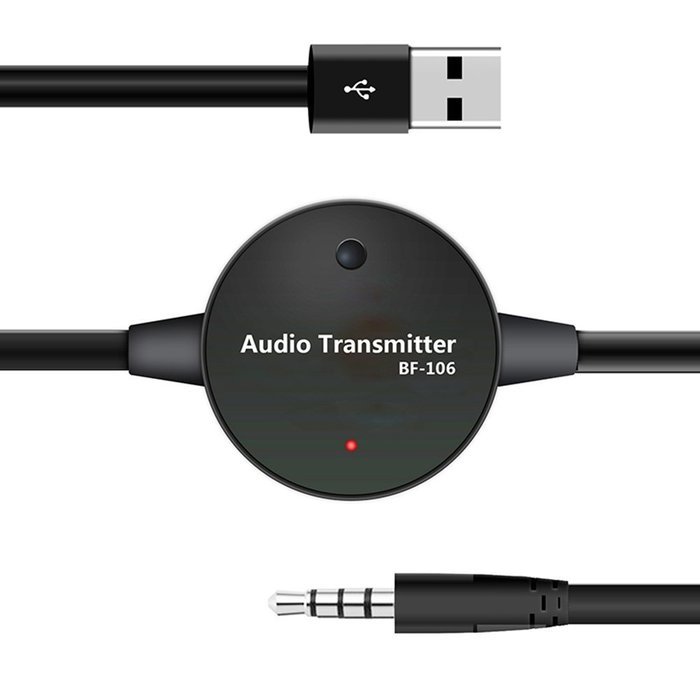 Alpharan Free Drive Good Compatible Bluetooth Audio Transmitter 3.5mm Interface Black Color