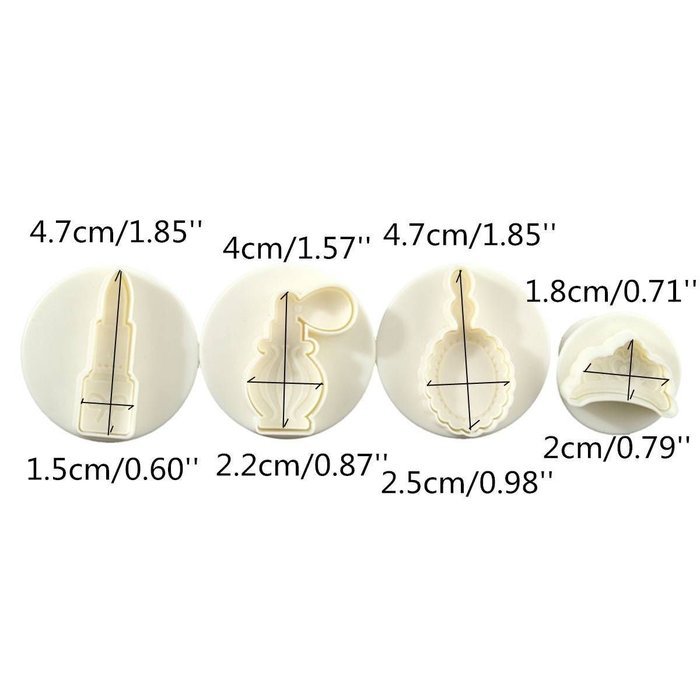 4pcs Crown Fondant SugarCraft Cake Cutter Plunger Pastry Cookie Decoration Mold N2