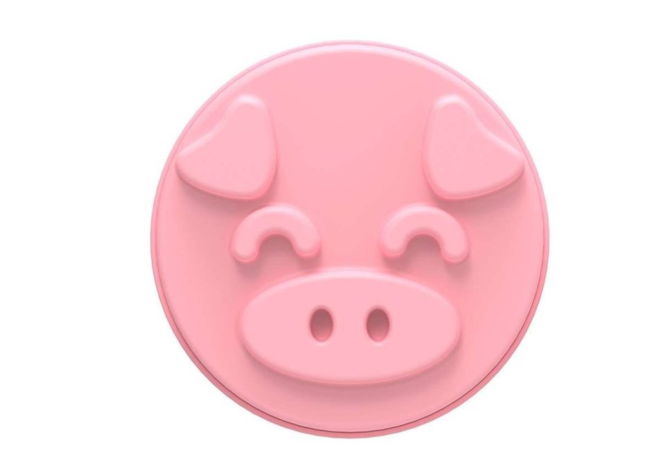 Siliconezone Piggy Collection 5.9" Non-Stick Mini Piggy Silicone Cake Mold, Pink