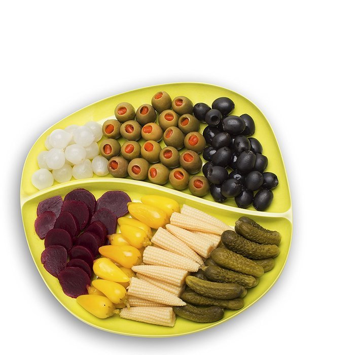 Zak! Designs Moso Divided Plate, 100% Natural Materials and BPA-free, 10.5", Rye, Set of 6 N20
