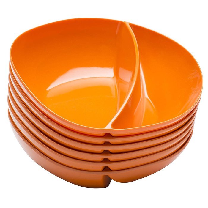Zak! Designs Moso Divided Plate, 100% Natural Materials and BPA-free, 10.5", Rye, Set of 6 N21