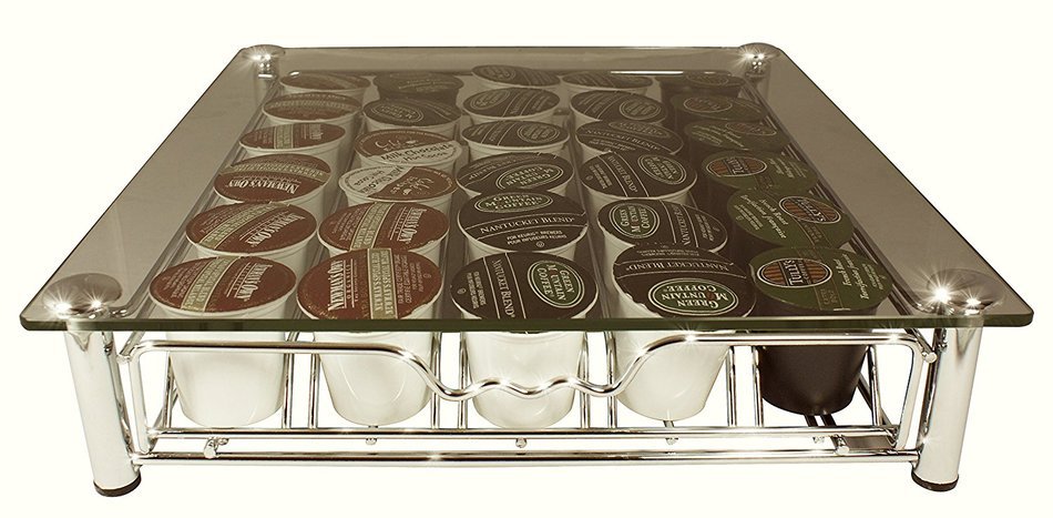 DecoBros Crystal Glass Coffee Storage Drawer Holder for Keurig K-Cup Pods N3