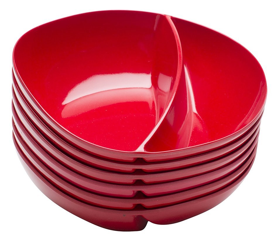 Zak! Designs Moso Divided Plate, 100% Natural Materials and BPA-free, 10.5", Rye, Set of 6 N24