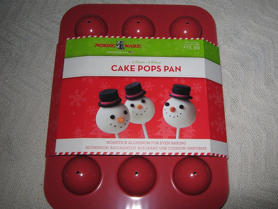 Nordic Ware Holiday Cake Pops Pan, Red
