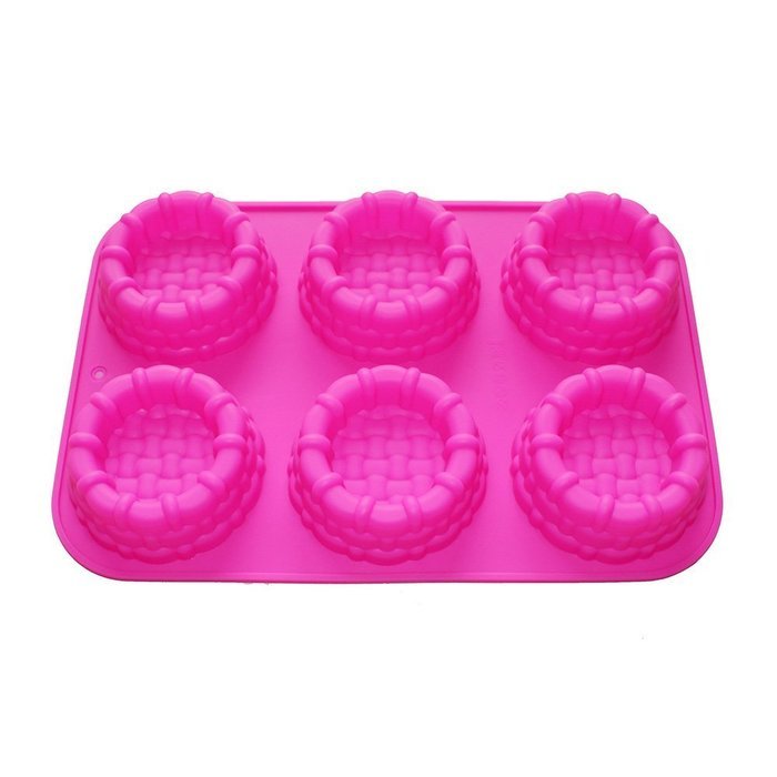 X-Haibei Shortcake Baskets Cake Pie Pan CupCake Muffin Jello Soap Silicone Mold Bakeware Tray