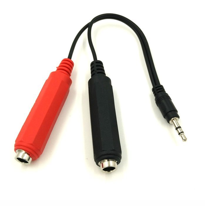HENGSHENG&reg; 3.5mm Male to Dua 6.35mm Mono TS Female Y Splitter Cable