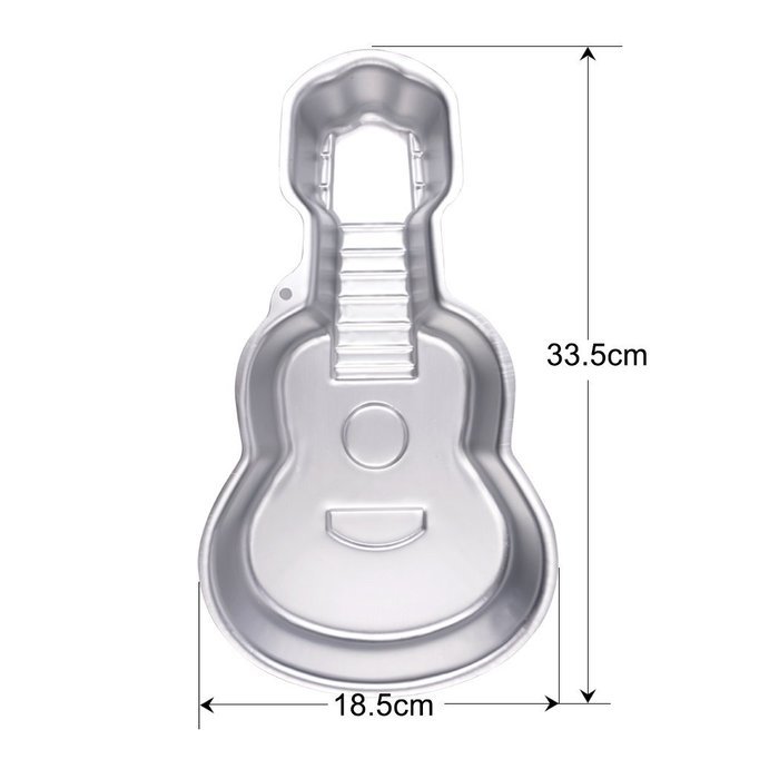 inkint Nonstick Aluminum Alloy Guitar Shape Cake Molds Novelty Cake Baking Pan Fondant Cake Shaping Mold Pan for... N5