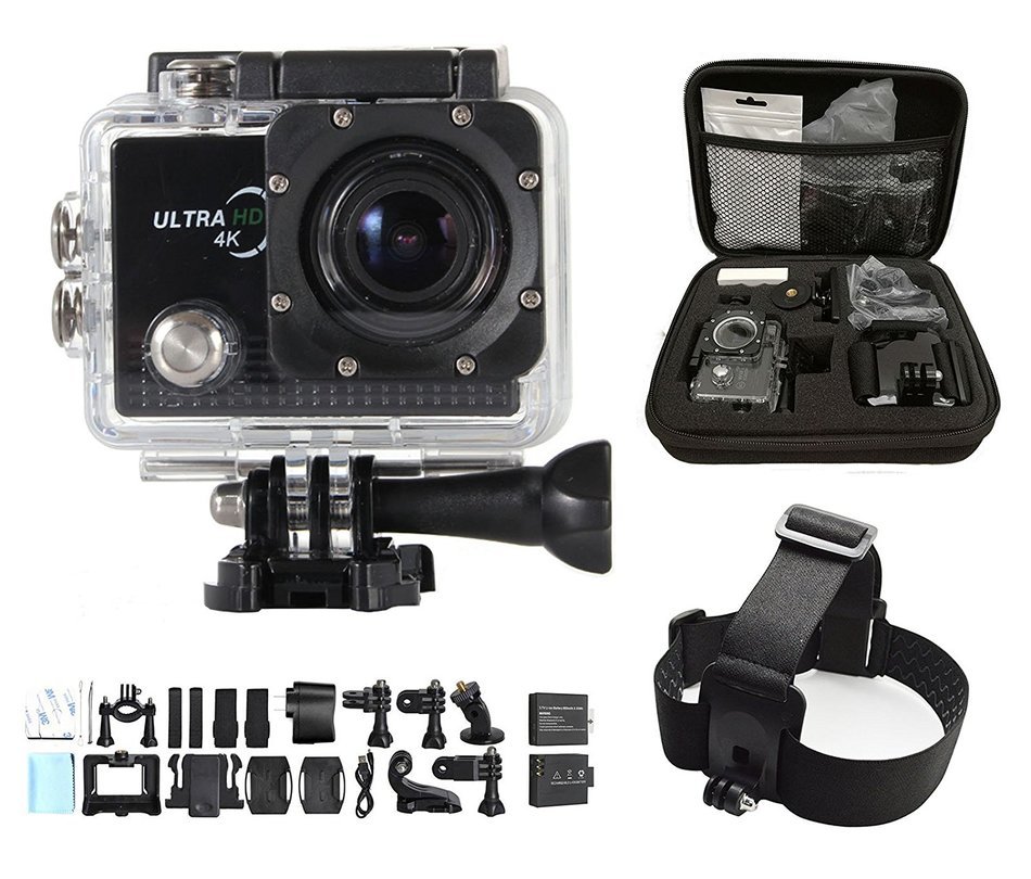 dOvOb Pro 5000 4K 14MP HD WiFi Waterproof Sports Action Camera with 2 Batteries + Head Strap Mount and Free Accessories... N2