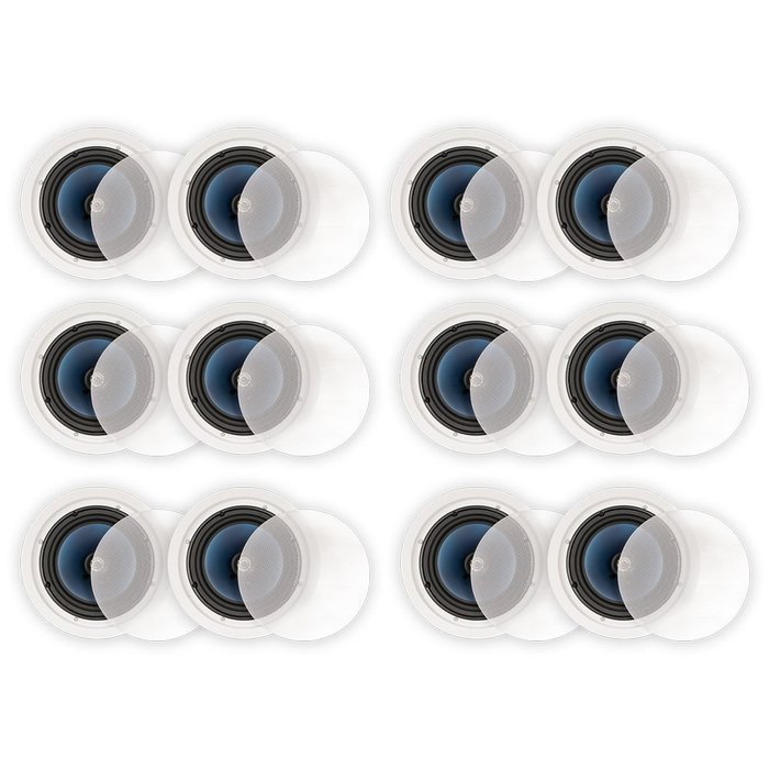 Blue Octave LC82 In Ceiling 8" Speakers Home Theater Surround Sound 2-Way Speaker 6 Pair Pack