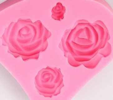 HUAL 4 Small Roses Modeling Bakeware Soap N3