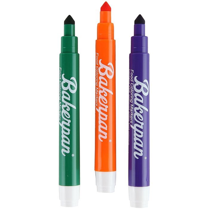 Bakerpan Food Coloring Markers, Standard Tip, Secondary Colors Orange Green & Purple, Set of 3 N2