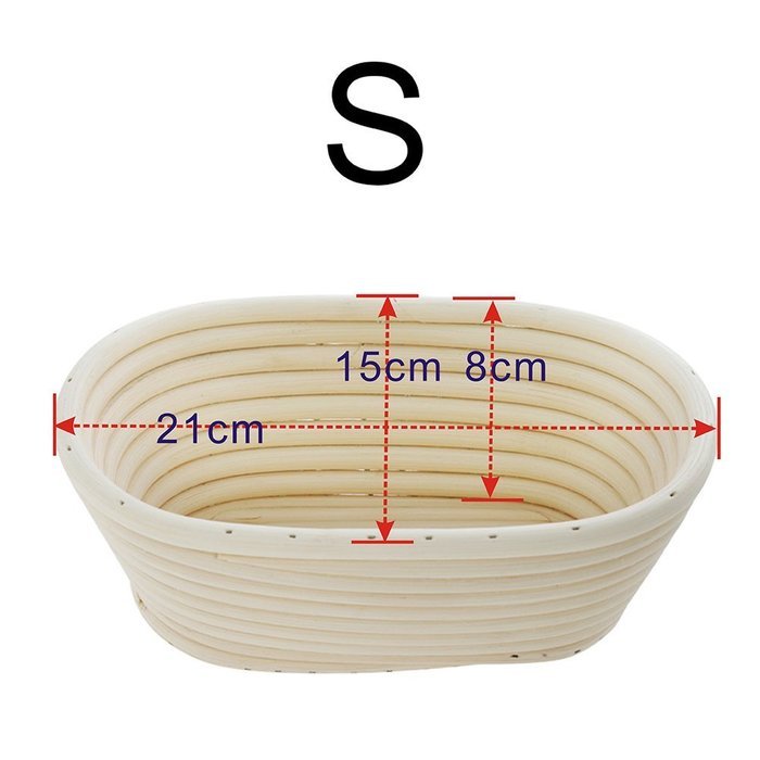 iEFiEL Sourdough Brotform Bread Dough Proofing Handmade Rising Rattan Banneton Basket (1, Medium Oblong (9.8*5.9... N9