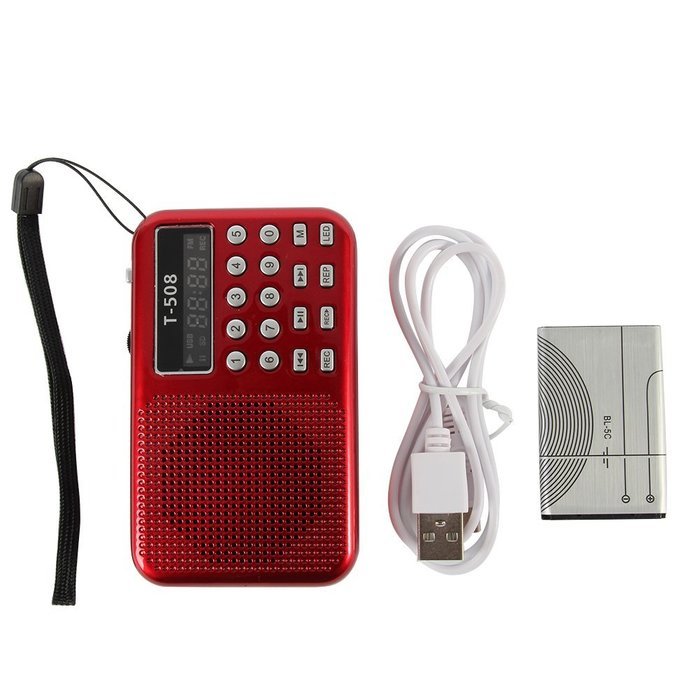 Balight Mini Portable Rechargeable Dual Band LCD Digital LED display panel stereo FM Radio USB TF mirco SD card...
