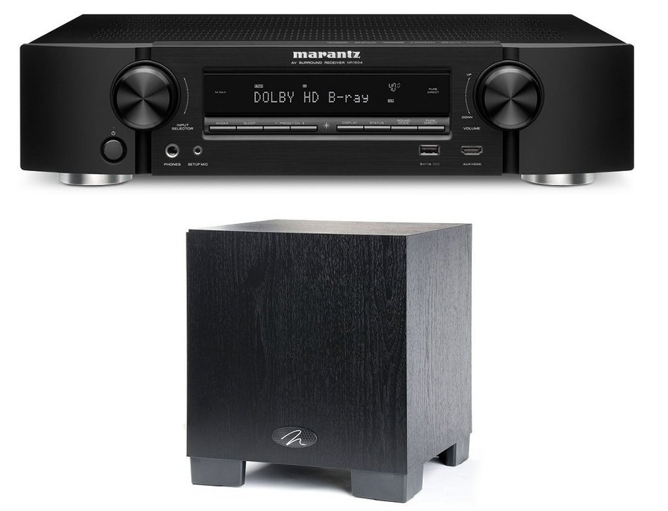 Marantz NR1504 A/V Receiver AND Martin Logan Dynamo 300 Subwoofer Bundle